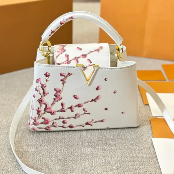Louis Vuitton Capucines Plum Blossom Bag – Top Handle & Crossbody - Image 2