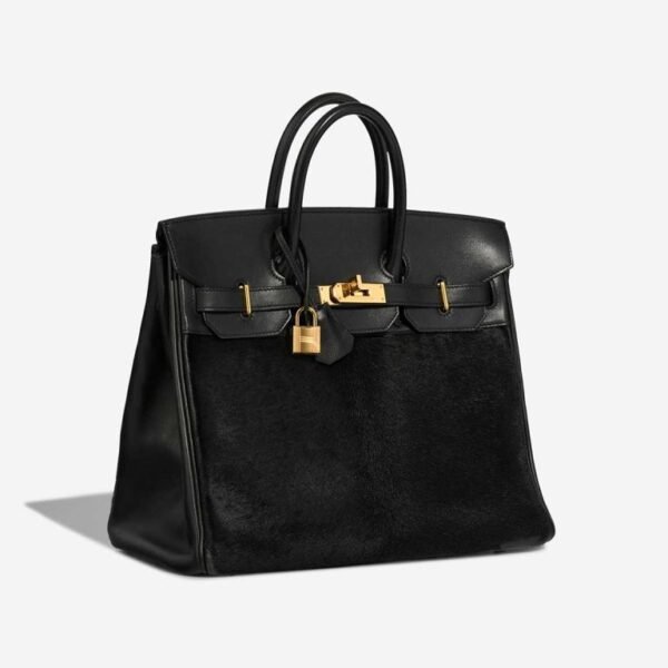 Hermès Haut à Courroies 32 Troika Evercalf / Pony Hair Black - Image 4