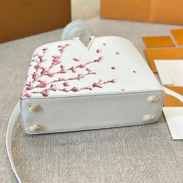 Louis Vuitton Capucines Plum Blossom Bag – Top Handle & Crossbody - Image 4