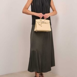 Hermès Birkin 25 Mattes Alligatorleder Vanille