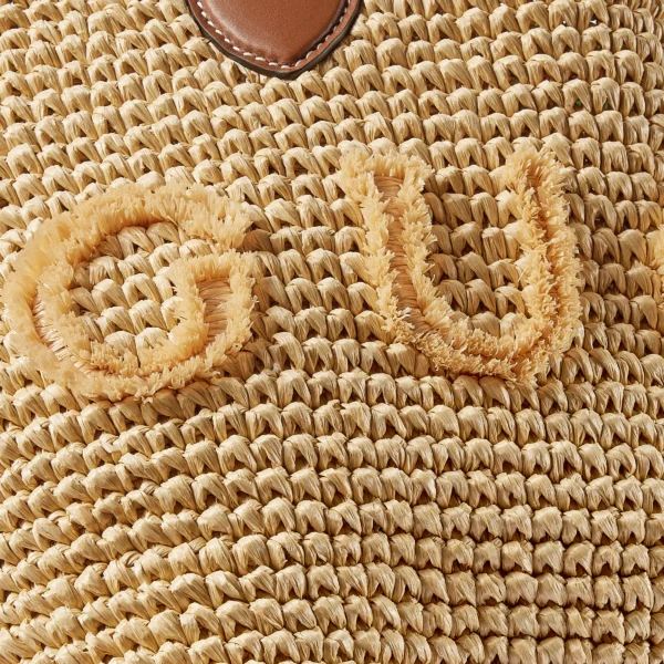 High imitation GUCCI bags | Authentic Gucci bags 2025 summer GUCCI new Woven medium tote bag - Image 4