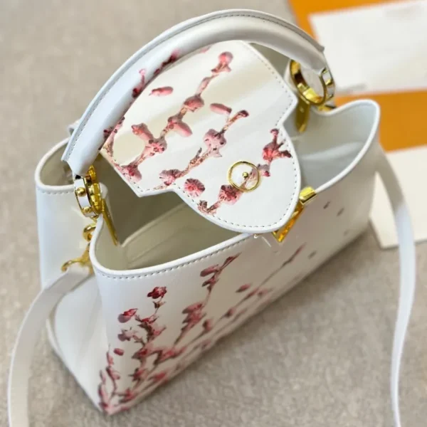 Louis Vuitton Capucines Plum Blossom Bag – Top Handle & Crossbody - Image 3