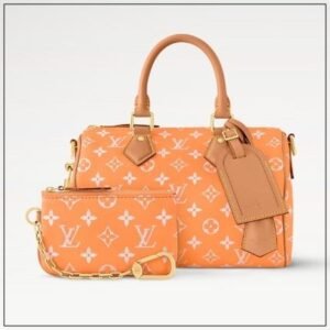 Louis Vuitton Orange Monogram Handbag – Stylish Printed Shoulder Bag